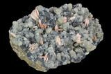 Cerussite Crystals with Bladed Barite on Galena - Morocco #128018-2